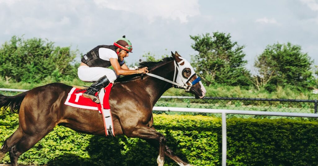 レースを走る競走馬